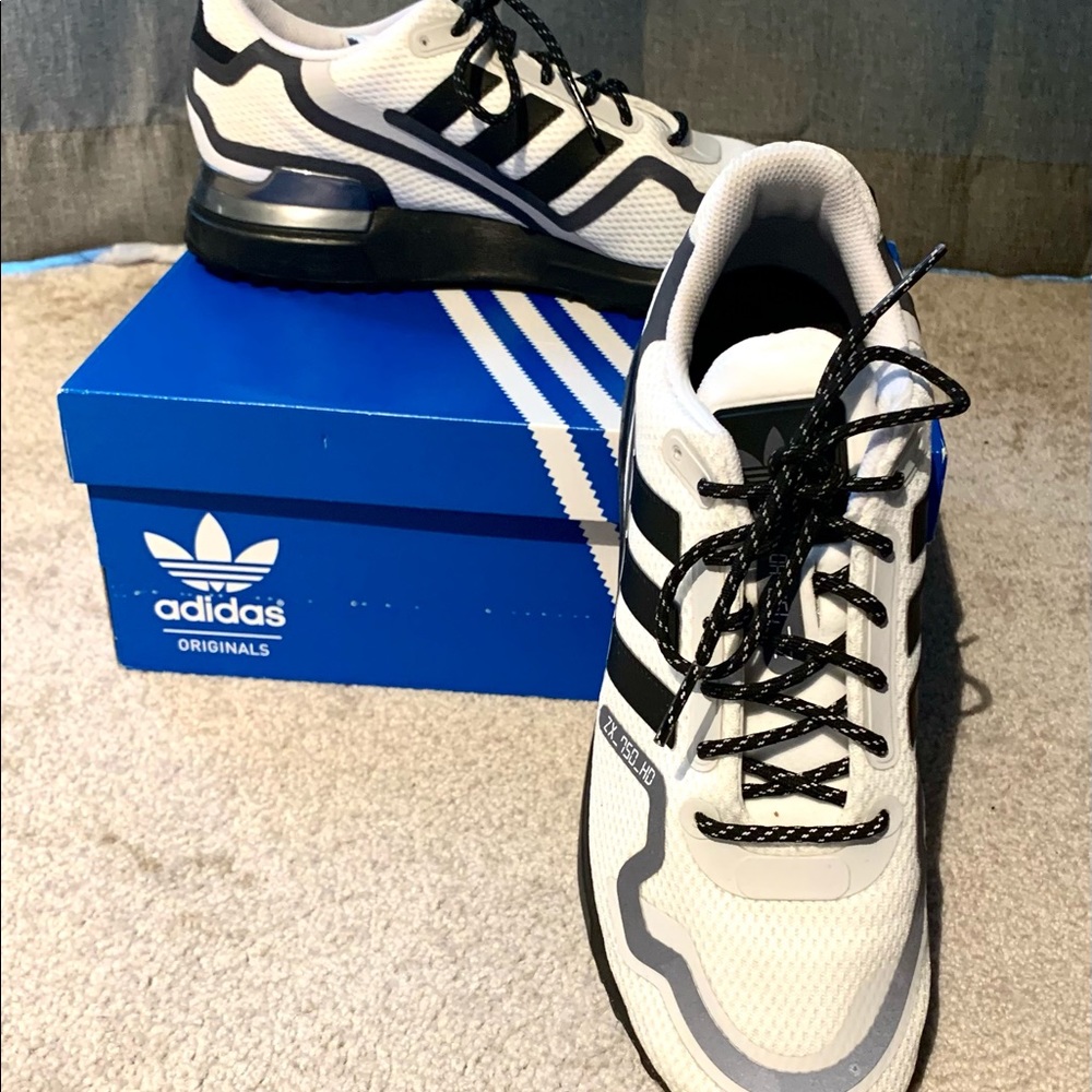 White/black adidas sneakers